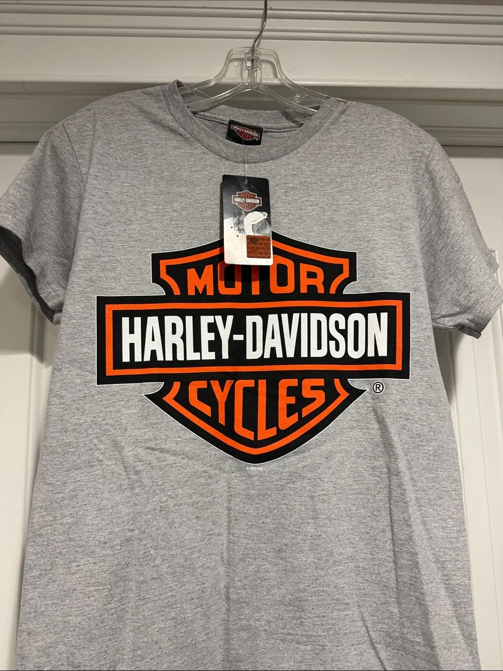 Harley-Davidson Big Kids  Gray Logo T-Shirt Size S/M.